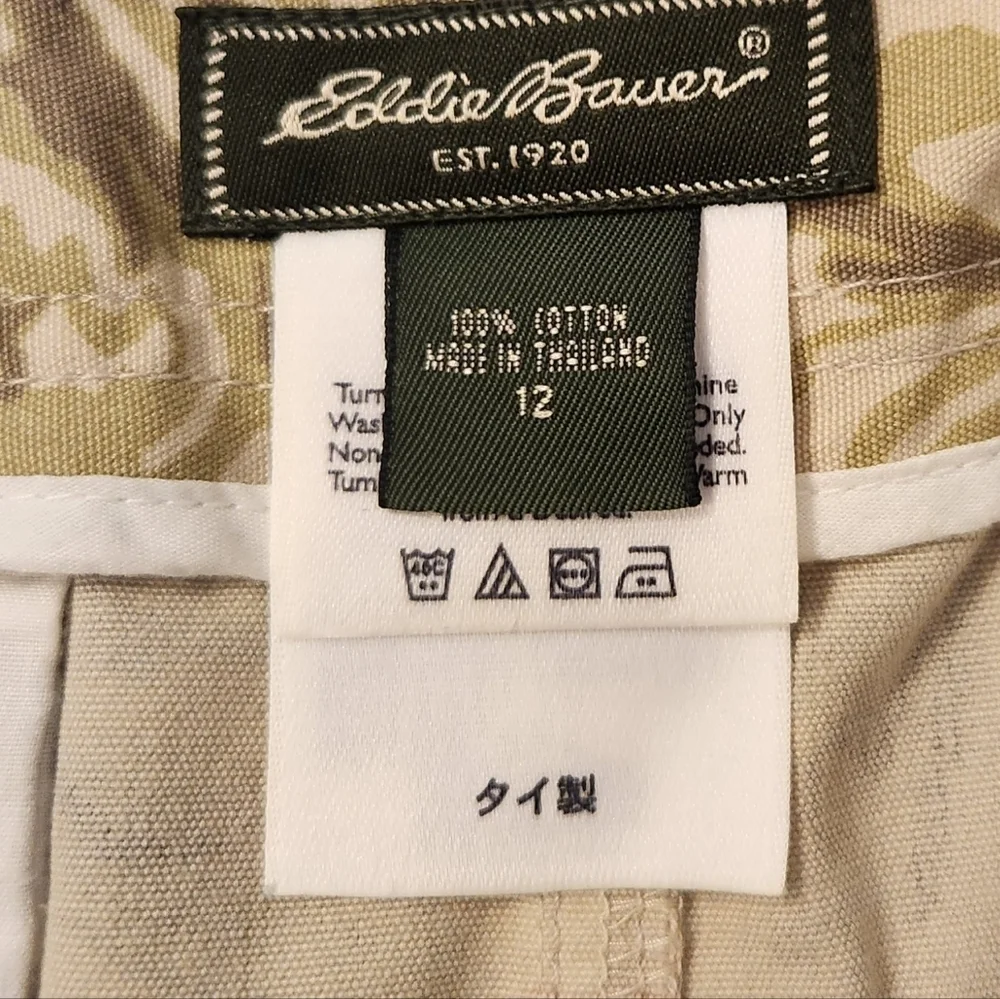 Eddie Bauer Women's‎ Beige & Floral Cargo Mini Skirt Size 12 Cotton #JJ913